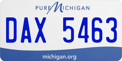 MI license plate DAX5463
