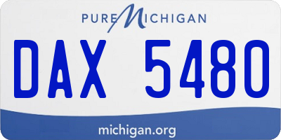 MI license plate DAX5480