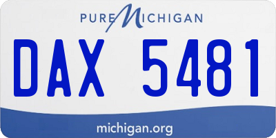 MI license plate DAX5481