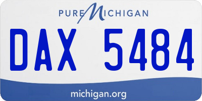 MI license plate DAX5484