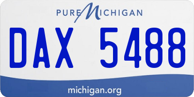 MI license plate DAX5488