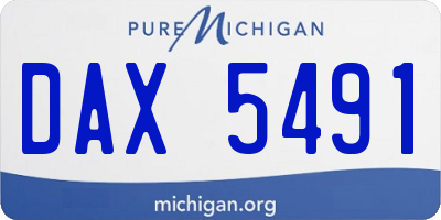 MI license plate DAX5491