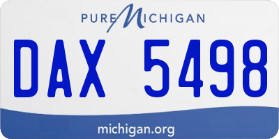 MI license plate DAX5498