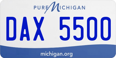 MI license plate DAX5500
