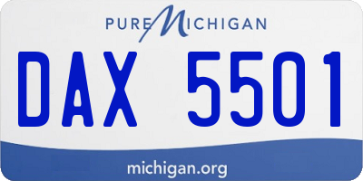 MI license plate DAX5501