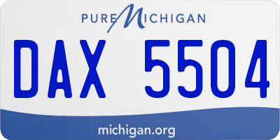 MI license plate DAX5504