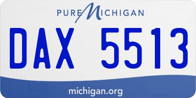 MI license plate DAX5513