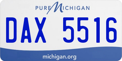 MI license plate DAX5516