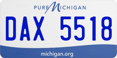 MI license plate DAX5518