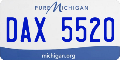 MI license plate DAX5520