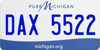 MI license plate DAX5522
