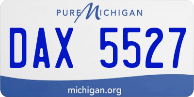 MI license plate DAX5527