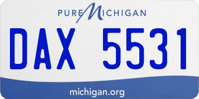 MI license plate DAX5531