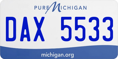 MI license plate DAX5533