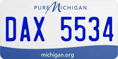 MI license plate DAX5534