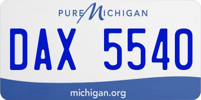 MI license plate DAX5540