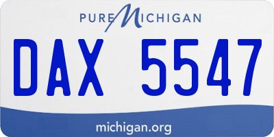 MI license plate DAX5547