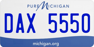 MI license plate DAX5550