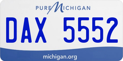 MI license plate DAX5552