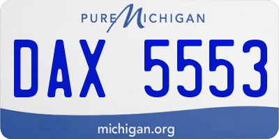 MI license plate DAX5553