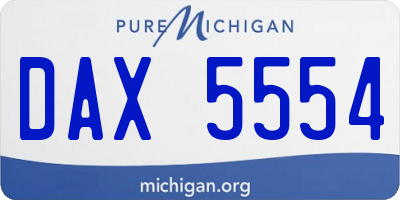 MI license plate DAX5554
