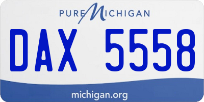 MI license plate DAX5558