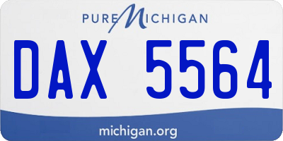 MI license plate DAX5564