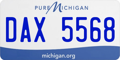 MI license plate DAX5568