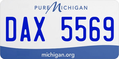 MI license plate DAX5569