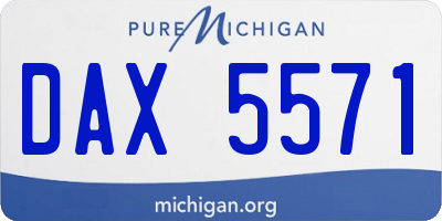 MI license plate DAX5571