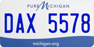 MI license plate DAX5578