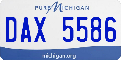 MI license plate DAX5586