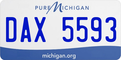 MI license plate DAX5593
