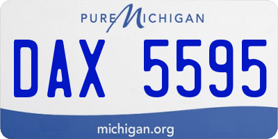 MI license plate DAX5595