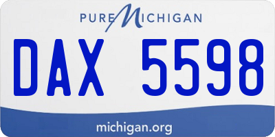 MI license plate DAX5598