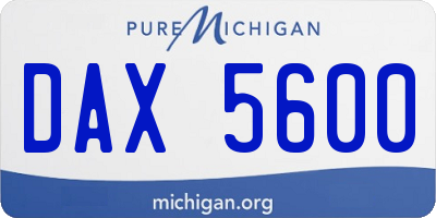 MI license plate DAX5600