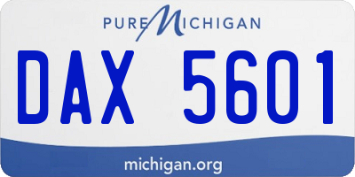 MI license plate DAX5601