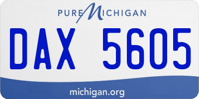 MI license plate DAX5605