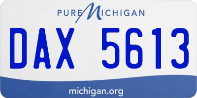 MI license plate DAX5613