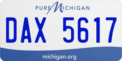 MI license plate DAX5617