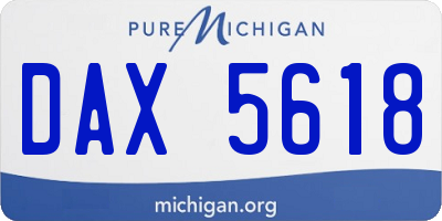 MI license plate DAX5618