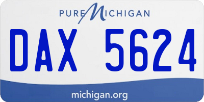 MI license plate DAX5624