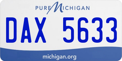 MI license plate DAX5633