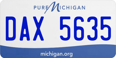 MI license plate DAX5635