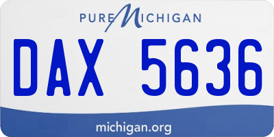 MI license plate DAX5636
