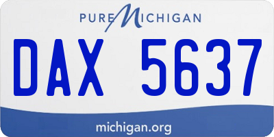 MI license plate DAX5637