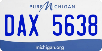 MI license plate DAX5638