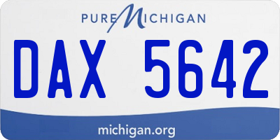 MI license plate DAX5642