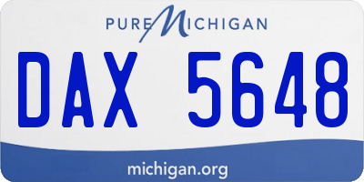 MI license plate DAX5648