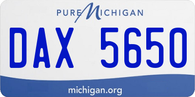 MI license plate DAX5650